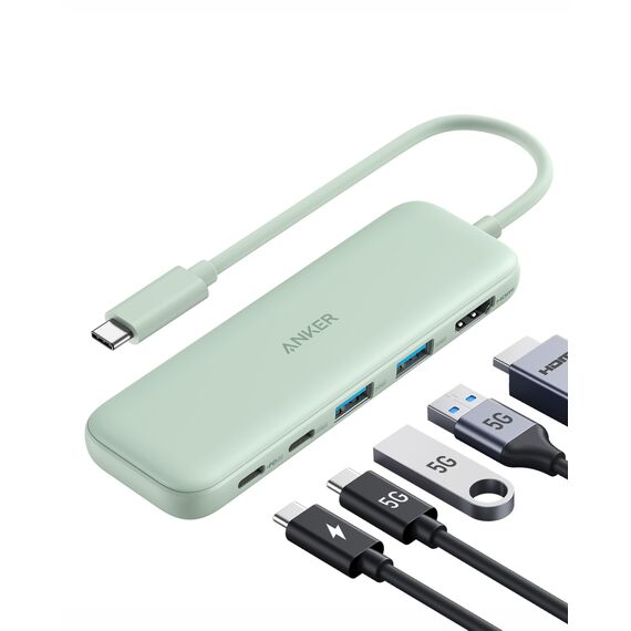 Anker USB C Hub, 332 USB-C Hub (5-in-1) mit 4K HDMI Display, 5Gbps Datenanschluss und 2 USB-A Ports für MacBook Pro, Air, Dell XPS, Lenovo Thinkpad, HP Laptops Mehr