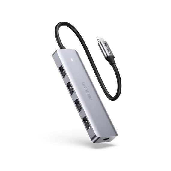 UGREEN USB C Hub mit 4 Ports USB 3.0 OTG Adapter, Verteiler Mit Stromversorgung-Port Kompatibel Mit iPhone 17 Serie, MacBook Serie, iPad, Surface Pro/Go, Thinkpad und Mehr (15cm)