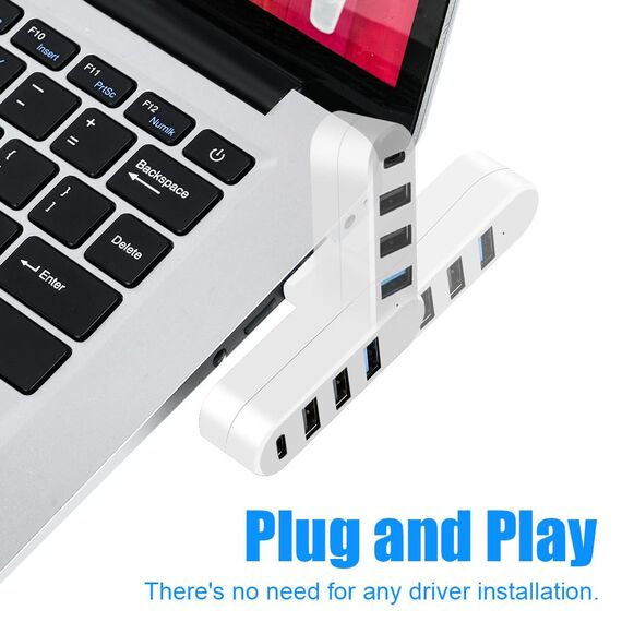 AXFEE 4 Port USB Hub, Mini Hub Mit Mehreren Anschlüssen, 1 USB 3.0+2 USB 2.0+Type-C, Splitter Erweiterung Adapter für Laptop MacBook Desktop PC, Kompatibel Mit Flash Laufwerk Tastatur