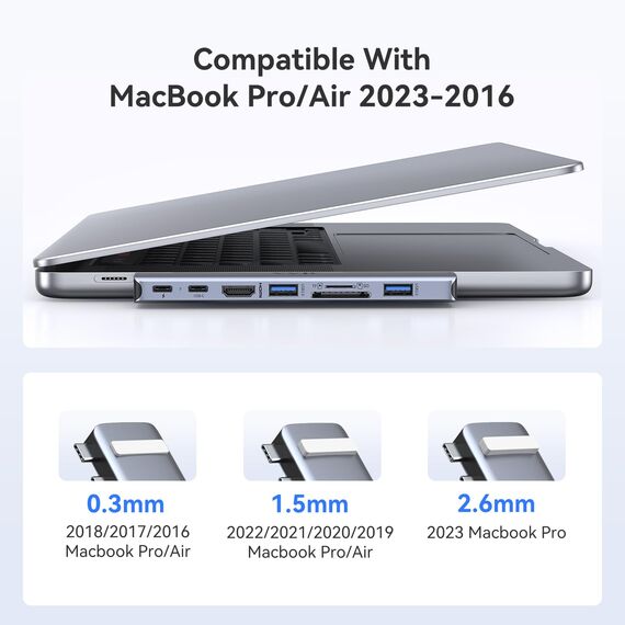 HODO USB C Hub Adapter für MacBook Pro Air, Mac Zubehör 8 in 2 mit 4K HDMI,Thunderbolt 3 Port, USB 3.0/2.0, SD und TF Kartensteckplatz für M3 M2 M1 2024 2023 2022 2021