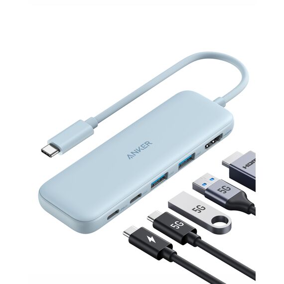 Anker USB C Hub, 332 USB-C Hub (5-in-1) mit 4K HDMI Display, 5Gbps Datenanschluss und 2 USB-A Ports für MacBook Pro, Air, Dell XPS, Lenovo Thinkpad, HP Laptops Mehr