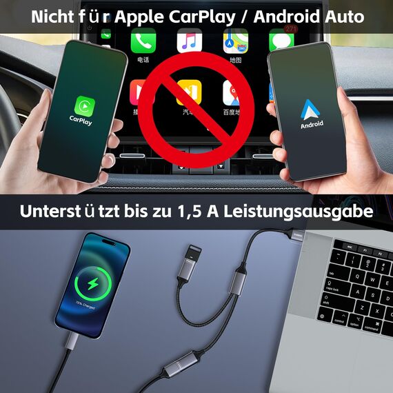 KiWiBiRD USB Splitter 1 zu 2, USB Doppelstecker Y Kabel 1 auf 2 Adapter (2 Stück), Dual Port Erweiterung Ladekabel für Strom und Daten Mini HUB Kompatibel mit PC Laptop Mac PS5 Tastatur Mäuse