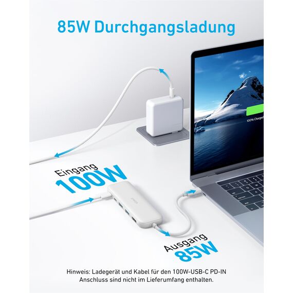 Anker 332 USB-C Hub (5-in-1) with 4K HDMI Display, 5Gbps - and 2 5Gbps USB-A Data Ports and for MacBook Pro, MacBook Air, Dell XPS, Lenovo Thinkpad, HP Laptops and More (Weiß)