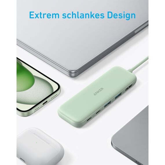 Anker USB C Hub, 332 USB-C Hub (5-in-1) mit 4K HDMI Display, 5Gbps Datenanschluss und 2 USB-A Ports für MacBook Pro, Air, Dell XPS, Lenovo Thinkpad, HP Laptops Mehr