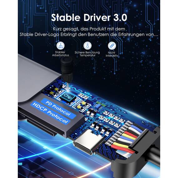LENTION USB C Hub mit 100W PD Aufladung, 4K@60Hz HDMI, SD/TF Kartenleser, USB-3.0, Adapter USB-C auf USB kompatibel mit MacBook Pro/Air 2018-2026, iPhone 17/16/15/Pro/Pro Max und mehr
