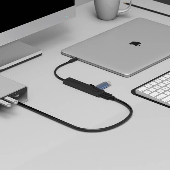 SABRENT USB C Hub mit HDMI 4K 60Hz, 3X USB A, PD 100W Ladegerät, 5-in-1 Multiport Adapter Mehrfach Dock, USB-C Port Dongle kompatibel mit MacBook, iPhone 15/16, iPad, Steam Deck, Laptop, PC (HB-TC5P)