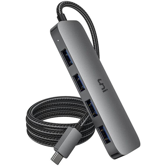 Uni USB C 3.0 Hub 4-Port, 1.2M Ultra Slim Data Hub, kompatibel mit MacBook Pro, iPad Pro, MacBook Air, Dell XPS, Surface Book und mehr