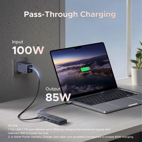 UGREEN Revodok Pro 106 10Gbps USB C Hub HDMI 4K@60Hz USB C Adapter mit USB 3.2 PD 100W Kompatibel mit iPhone 17/16 Serie, iPad Pro/Air, Mac mini M4/M4 Pro, Steam Deck usw.