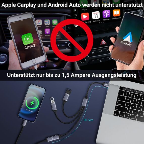 KiwiBird USB Splitter 1 zu 3 USB Verteiler (1x USB3.0, 2X USB2.0) Y Kabel 3.0 Adapter Erweiterung Ladekabel für Strom und Daten Mini HUB Kompatibel mit Laptop Drucker PC Tastatur Maus
