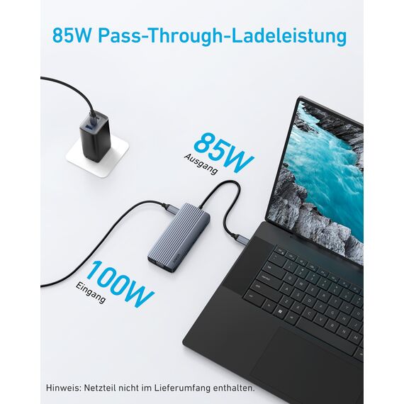 Anker Dual-Display USB-C Hub (10-in-1), 4K@30Hz HDMI Display mit 100W Max Power Delivery, 5 Gbit/s USB-C und USB-A Datenports, Für MacBook, Lenovo, Dell XPS, HP Laptops A83C20A1