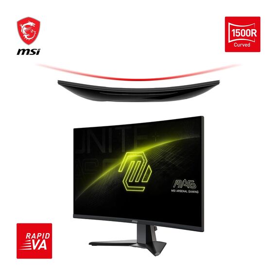 MSI MAG 27C6F 27 Zoll FHD Curved Gaming Monitor - 1500R 1920 x 1080 Rapid VA Panel, 180 Hz / 1ms (GtG), Adaptive-Sync - DP 1.2a, HDMI™ CEC