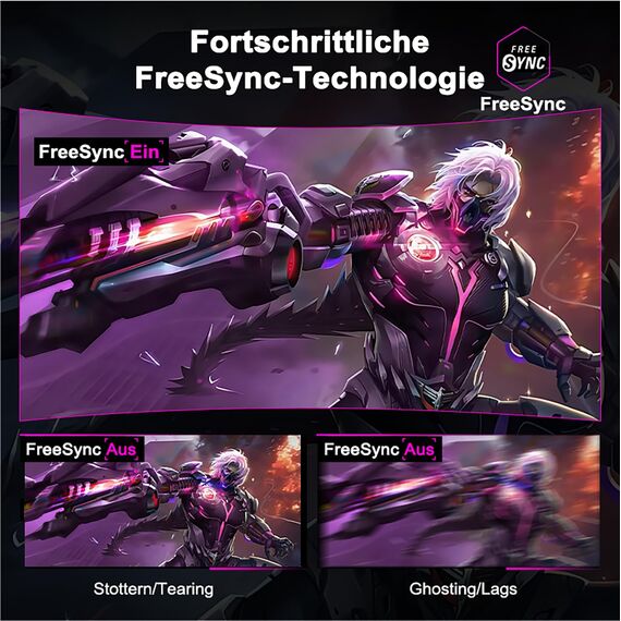 Minifire 27 Zoll Curved Gaming Monitor - 160Hz, FHD(1920x1080), VA 1500R, 1ms GtG, sRGB 110%, HDR, Adapive Sync, Blaulichtfilter, VESA 100 * 100, HDMI 2.0/DP 1.2 mit HDMI-Kabel (MFG27C1L)