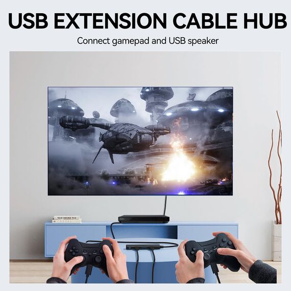 Aceele USB 3.0/ USB C Hub mit verlängertem 120cm Kabel, Ultra dünn USB Hub auf 4 USB 3.0 verlängerung, kompatibel mit Desktop-Computer, MacBook Pro/Air, iMac,Surface Pro,PS 4 und weiteren Laptops