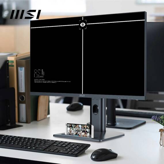 MSI PRO MP273QPDE E2 27 Zoll WQHD Büromonitor - 2560 x 1440 IPS Panel, 100Hz, augenfreundlich, eingebaute Lautsprecher, ergonomisch Einstellbarer Standfuß - HDMI 2.0b (WQHD@100Hz), DP 1.2a