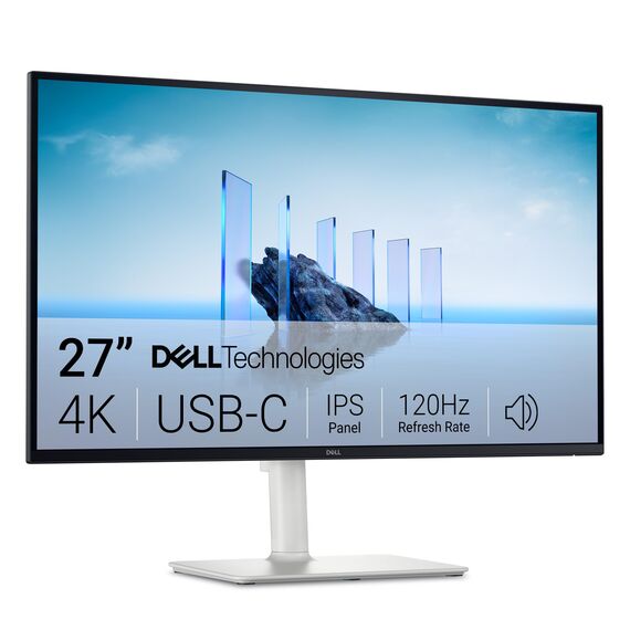 Dell 27 Plus USB-C Monitor - S2725QC, 4K UHD (3840x2160), 120Hz, IPS, 4ms, AMD FreeSync Premium, 99% sRGB, Höhenverstellbar, Eingebaute Lautsprecher, 2 USB-C, 2 HDMI, 2 USB, 3 Jahre Garantie