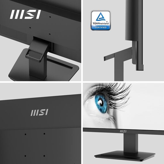MSI PRO MP2412DE 23,8 Zoll Full HD Office Monitor - 1920 x 1080 VA Panel, 100 Hz, augenfreundlich, VESA montierbar, Display Kit Support, neigbar - HDMI 1.4, DP 1.2a