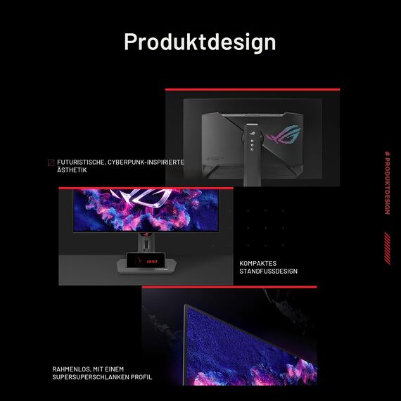 ASUS ROG Strix OLED XG27AQDMG 27“ Gaming-Monitor (26,5“ anzeigbar) 1440p Glossy WOLED-Panel, 240 Hz, maßgeschn. Kühlkörper, gleichm. Helligkeit, G-SYNC-kompatibel, 99% DCI-P3 und DisplayWidget Center