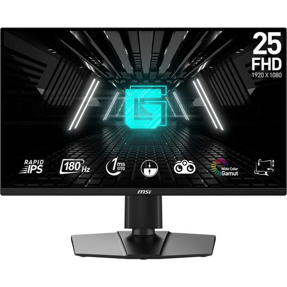 MSI G255PFDE E2 24,5 Zoll FHD Gaming Monitor - 1920 x 1080 Rapid IPS Panel, 180 Hz / 1ms (GtG), 99% sRGB Farbraum, Adaptive-Sync - DP 1.2a, HDMI 2.0b CEC