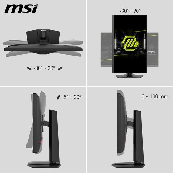 MSI MAG 272URDF E16 Gaming Monitor 27 Zoll UHD - Rapid IPS Panel 3840x2160, 0,5ms, DisplayHDR 400, AI Vision, Dual-Mode, HDMI 2.1, DP 1.4a, Neigung und Höhe verstellbar, Schwarz