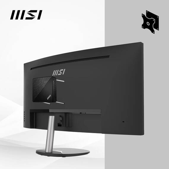 MSI PRO MP341CQDE – 34" UWQHD (3440x1440) im 21:9-Format, 1500R Curved, 100Hz, HD-Ready, 3000:1 Kontrast, neigbar, VESA-kompatibel, DP 1.2a, 2X HDMI 2.0b