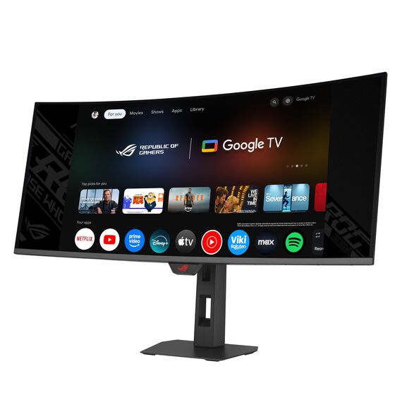 ASUS ROG Strix OLED XG34WCDMTG Curved Gaming Monitor (34“ 3440x1440, 240Hz, 0.03ms (GTG), FreeSync & G-Sync kompatibel, Android 14 Google TV, WiFi 6, NVIDIA GeForce Now, Dolby Vision & Dolby Atmos)