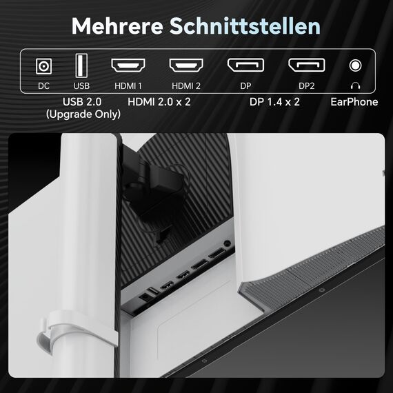 KTC Gaming Monitor 27 Zoll | 2K@200Hz | Eingebaute Lautsprecher | Fast IPS Panel | 1ms Reaktionszeit (MPRT) | 450 cd/㎡ Helligkeit, HDR400 | Adaptive Sync | 131% sRGB, 97% DCI-P3, ΔE＜2 | Weiß