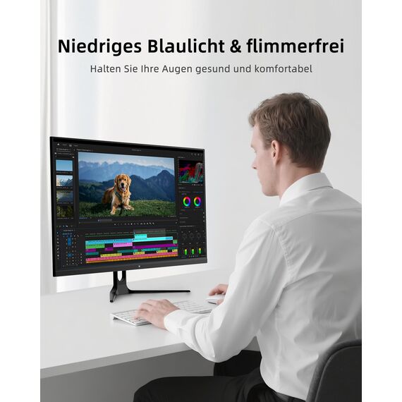 KTC WQHD Monitor 32 Zoll | 2K@120Hz (OC) | Weiß | IPS Panel | ΔE＜2, 99% sRGB, 85% DCI-P3 | VESA | Low Blue Light | HDR10 | HDMI×2, DP×1 | PC Monitor 32 Zoll für Büro, Design, Studium und Freizeit