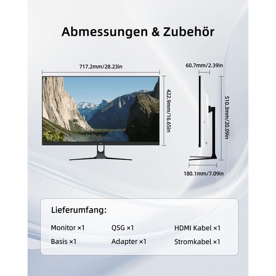 KTC WQHD Monitor 32 Zoll | 2K@120Hz (OC) | Weiß | IPS Panel | ΔE＜2, 99% sRGB, 85% DCI-P3 | VESA | Low Blue Light | HDR10 | HDMI×2, DP×1 | PC Monitor 32 Zoll für Büro, Design, Studium und Freizeit
