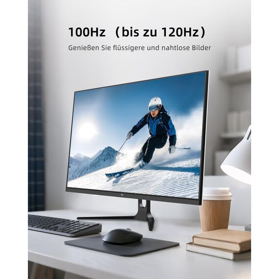 KTC WQHD Monitor 32 Zoll | 2K@120Hz (OC) | Weiß | IPS Panel | ΔE＜2, 99% sRGB, 85% DCI-P3 | VESA | Low Blue Light | HDR10 | HDMI×2, DP×1 | PC Monitor 32 Zoll für Büro, Design, Studium und Freizeit