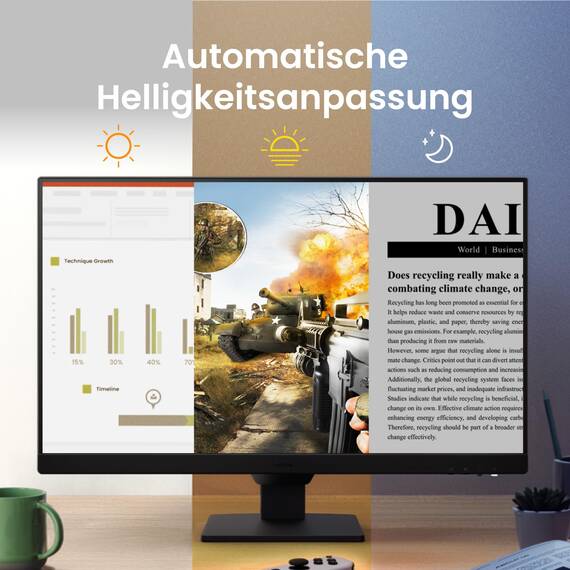 BenQ GW2790E 27 Zoll Eye-Care Gaming Monitor, 100Hz, 1920x1080p, IPS, integrierte Lautsprecher, Wandhalterung, Thin Bezel, Smarte Helligkeitsanpassung, 2X HDMI, DisplayPort