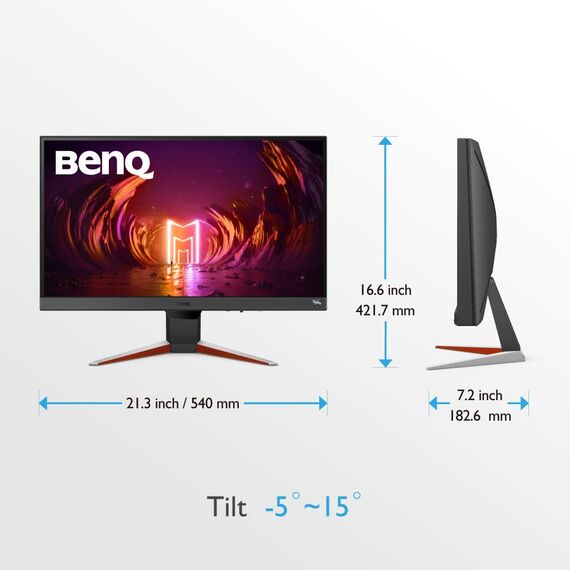 BenQ MOBIUZ EX240N 24 zoll FHD 1080p Gaming Monitor, 165Hz, 1ms MPRT, AMD FreeSync Premium, Gaming-Farbmodi, HDRi-Technologie, HDR10, Light Tuner, Black eQualizer, Integrierte Lautsprecher, Eye-Care