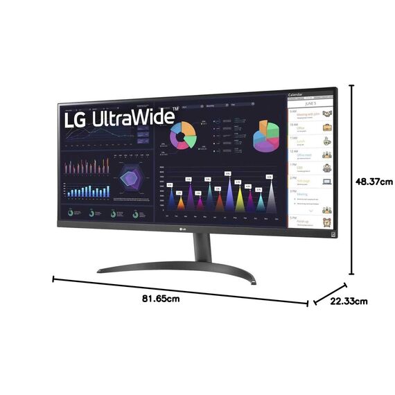 LG Electronics 34WQ500-B UltraWide™ Full HD 34" (87cm), 2560 x 1080, 21:9, AMD FreeSync™, HDR10- and VESA DisplayHDR™ 400, IPS with sRGB 99% (Typ.), Waves MaxxAudio®, 5ms GtG - Schwarz