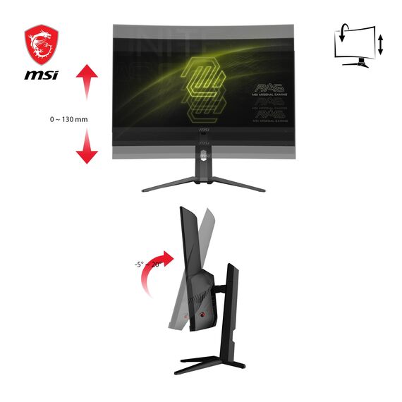 MSI MAG 321CUPDE 31,5 Zoll UHD Curved Gaming Monitor - 1500R 3840 x 2160 VA Panel, 160Hz / 1ms, Adaptive-Sync - DP 1.4a, USB Typ-C (DP alt., w/ 15W PD), HDMI 2.1 CEC