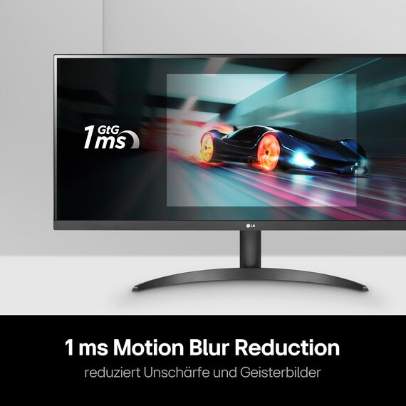 LG Electronics 34WQ500-B UltraWide™ Full HD 34" (87cm), 2560 x 1080, 21:9, AMD FreeSync™, HDR10- and VESA DisplayHDR™ 400, IPS with sRGB 99% (Typ.), Waves MaxxAudio®, 5ms GtG - Schwarz