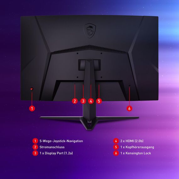 MSI G27CQ4DE E2 27 Zoll (69cm) Gaming Monitor, WQHD (2560x1440), Curve 1500R, 170 Hz, 1ms, VA, HDR Ready, FreeSync Premium, HDMI 2.0b, schwarz