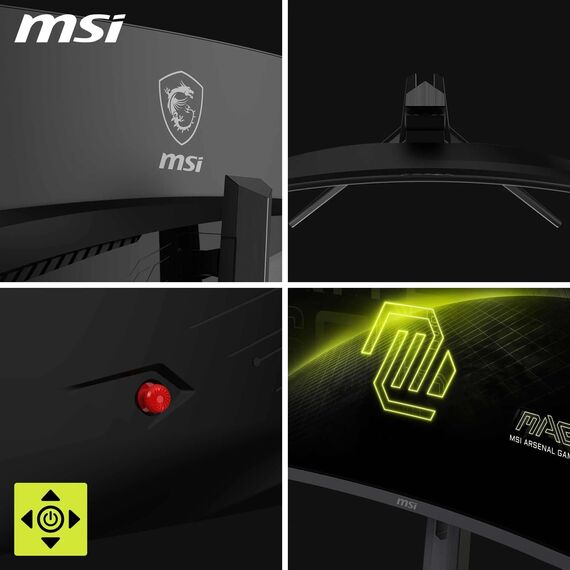 MSI MAG 321CUPDFDE 32 Zoll Curved UHD Gaming-Monitor - 1500R Rapid VA Panel, Dual Mode UHD@160hz / FHD@320Hz / 0,5 ms (GtG, Min.), Adaptive Sync– DP 1.4a, HDMI 2.1 CEC, USB Typ-C (DP alt. mit 15 W PD)