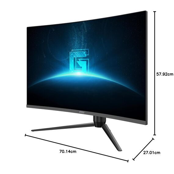 MSI G32CQ5P 31,5 Zoll (80cm) WQHD Curved Gaming Monitor - 1500R 2560 x 1440 VA Panel, 170Hz / 1ms, Adaptive Sync, 3-Fach Verstellbarer Standfuß - DP 1.2a, HDMI 2.0b CEC