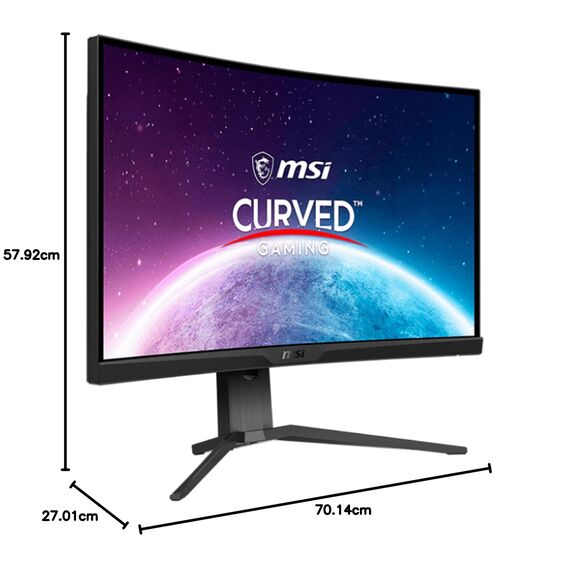 MSI MAG 325CQRXFDE 31,5 Zoll WQHD Curved Gaming Monitor - 1000R, 2560 x 1440 Rapid VA Panel, 240 Hz / 1ms, 115% sRGB, DisplayHDR 400, Adaptive Sync, Mystic Light - DP 1.4a, HDMI 2.0, USB Typ-C