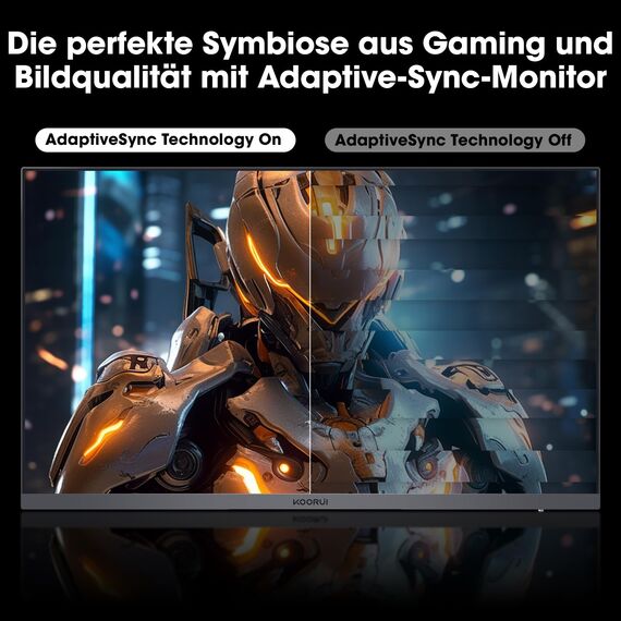 KOORUI 24 Zoll Curved Gaming Monitor, 1ms 180Hz FHD PC Bildschirm 1500R, Adaptive Sync VESA 100x100mm HDMI 2.0/DP 1.2, Schwarz 24E6CA