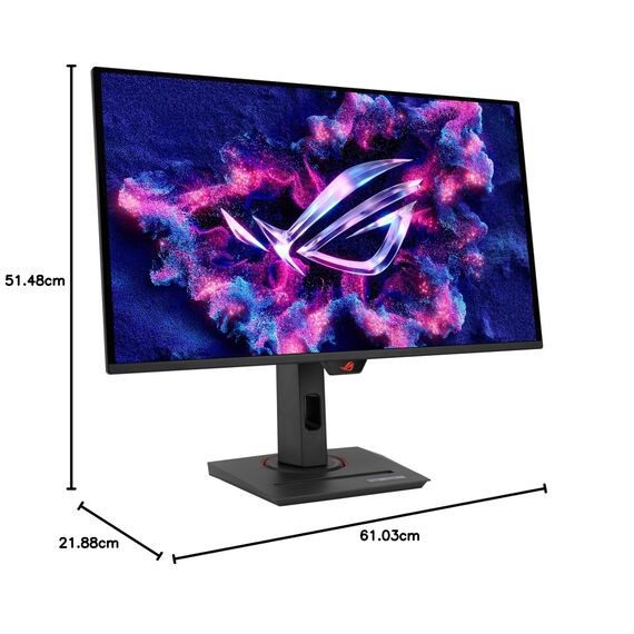 ASUS ROG Strix OLED XG27ACDNG – 27 Zoll, QD-OLED QHD 1440p, 360 Hz, 0,03 ms, benutzerdefinierter Kühlkörper, Anti-Flicker, Care+, kompatibel mit G-Sync, 99% DCI-P3