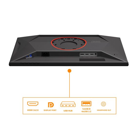 AOC 25G4KUR 24.5 Zoll FHD USB Hub Gaming Monitor, 420Hz, Fast IPS Panel, 0.3ms MPRT, Adaptive Sync, HDR400, G-Sync Compatible, Höhenverstellung,(1920x1080 HDMI 2X 2.0 DP 1x 1.4) Schwarz