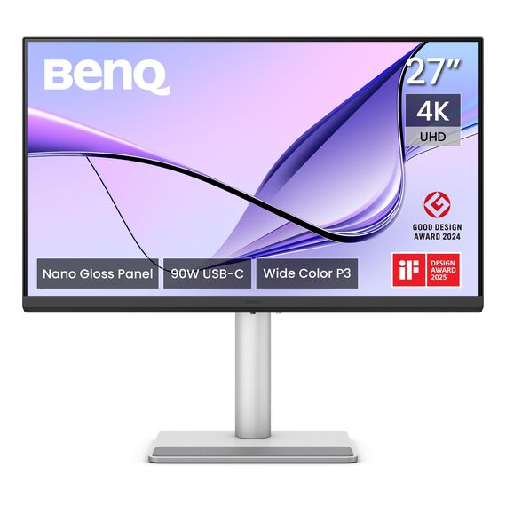 BenQ MA270UP 27 Zoll 4K Monitor mit Nano-Gloss-Beschichtung für MacBook, Dual-USB-C (90W), Mac-Farbabstimmung, integrierter USB-Hub, Steuerung von Helligkeit & Lautstärke direkt am Mac, P3-Farbraum