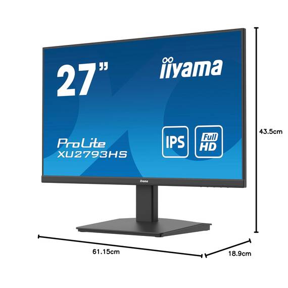 iiyama Prolite XU2793HS-B7 68,6cm 27" IPS LED-Monitor Full-HD 100Hz HDMI DP Adaptive Sync schwarz