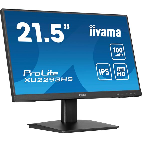 iiyama Prolite XU2293HS-B6 54,5cm 21,5" IPS LED-Monitor Full-HD 100Hz HDMI DP Slim-Line AdaptiveSync schwarz