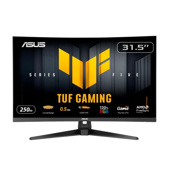 ASUS TUF Gaming VG32VQM5B Full HD 1500R Curved Monitor (32 Zoll, 1920 x 1080, 250Hz (OC), ELMB Sync, 0,5ms Reaktionszeit, FreeSync Premium, 2x HDMI, DisplayPort, 120 Prozent sRGB)