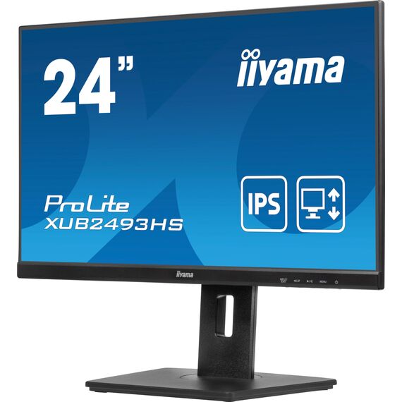 iiyama Prolite XUB2493HS-B6 60,5cm 23,8" IPS LED-Monitor Full-HD 100Hz HDMI DP Slim-Line Höhenverstellung Pivot schwarz