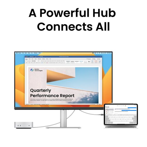 BenQ MA270UP 27 Zoll 4K Monitor mit Nano-Gloss-Beschichtung für MacBook, Dual-USB-C (90W), Mac-Farbabstimmung, integrierter USB-Hub, Steuerung von Helligkeit & Lautstärke direkt am Mac, P3-Farbraum