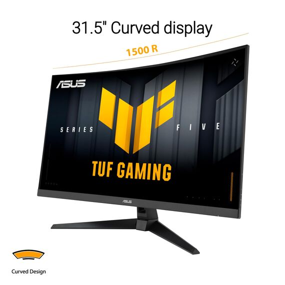ASUS TUF Gaming VG32VQM5B Full HD 1500R Curved Monitor (32 Zoll, 1920 x 1080, 250Hz (OC), ELMB Sync, 0,5ms Reaktionszeit, FreeSync Premium, 2x HDMI, DisplayPort, 120 Prozent sRGB)
