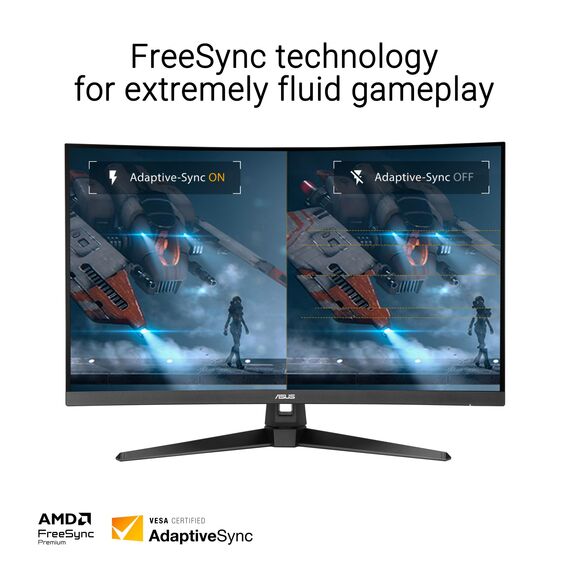 ASUS TUF Gaming VG32VQM5B Full HD 1500R Curved Monitor (32 Zoll, 1920 x 1080, 250Hz (OC), ELMB Sync, 0,5ms Reaktionszeit, FreeSync Premium, 2x HDMI, DisplayPort, 120 Prozent sRGB)