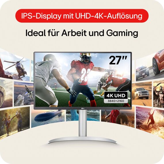 LG 27UP650K-W.AEU (27 Zoll) 4K UHD IPS Monitor, DisplayHDR™ 400, 95% DCI-P3, 2X HDMI 2.0, Weiß